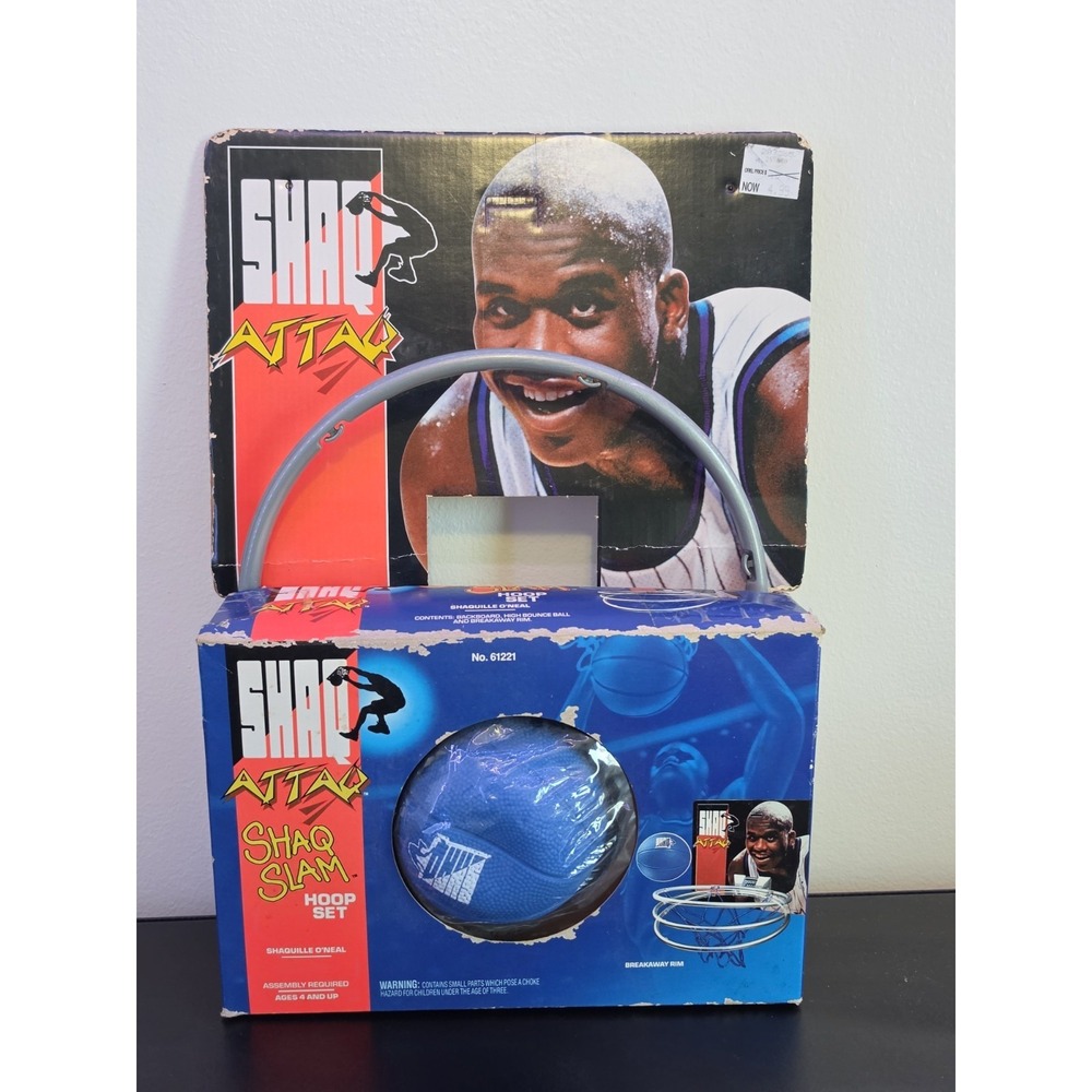 VINTAGE & VERY RARE 1993 Kenner Shaq Attaq Slam Hoop Set, See Description